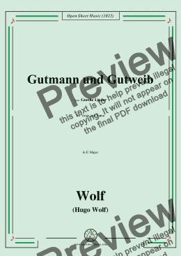 page one of H. Wolf-Gutmann und Gutweib,in E Major,IHW10 No.13