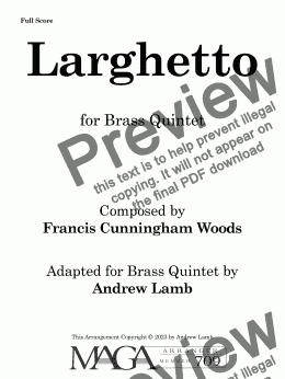 page one of Larghetto