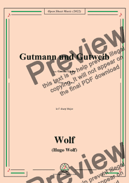 page one of H. Wolf-Gutmann und Gutweib,in F sharp Major,IHW10 No.13