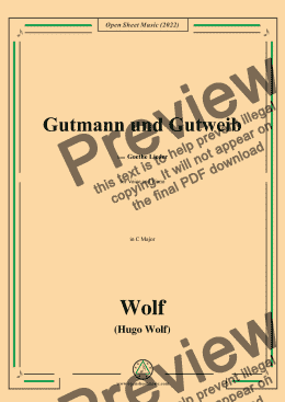 page one of H. Wolf-Gutmann und Gutweib,in C Major,IHW10 No.13