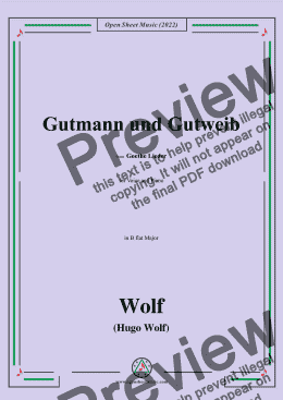 page one of H. Wolf-Gutmann und Gutweib,in B flat Major,IHW10 No.13