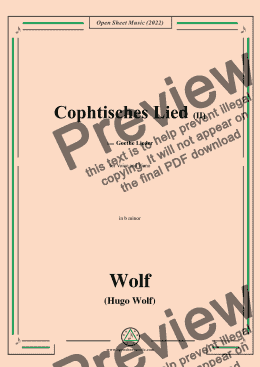 page one of H. Wolf-Cophtisches Lied II,in b minor,IHW10 No.15