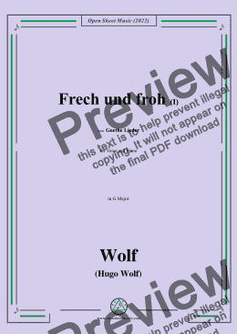 page one of H. Wolf-Frech und froh I,in G Major,IHW10 No.16