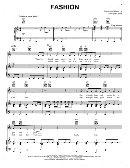 page one of Fashion (Piano, Vocal & Guitar Chords (Right-Hand Melody))