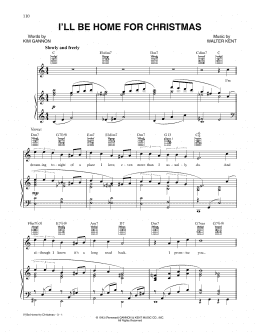 page one of I'll Be Home For Christmas (Piano, Vocal & Guitar Chords (Right-Hand Melody))