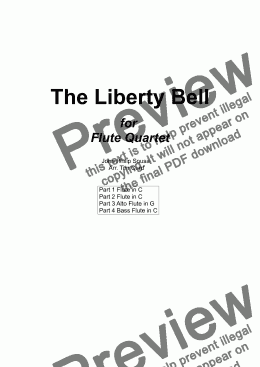 page one of The Liberty Bell for Flute Quartet