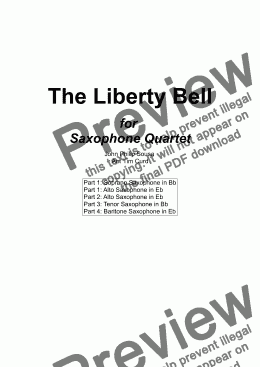 page one of The Liberty Bell for Saxophone Quartet