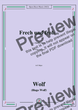 page one of H. Wolf-Frech und froh I,in E Major,IHW10 No.16