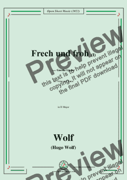 page one of H. Wolf-Frech und froh I,in D Major,IHW10 No.16