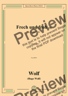 page one of H. Wolf-Frech und froh II,in g minor,IHW10 No.17