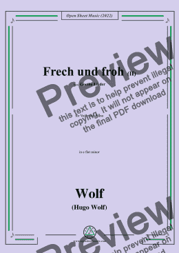 page one of H. Wolf-Frech und froh II,in e flat minor,IHW10 No.17