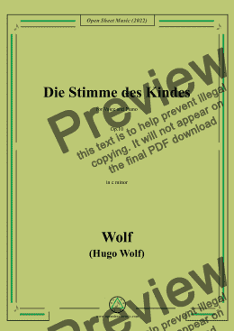 page one of H. Wolf-Die Stimme des Kindes,in c minor,Op.10(IHW 39)