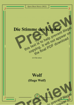 page one of H. Wolf-Die Stimme des Kindes,in b flat minor,Op.10(IHW 39)