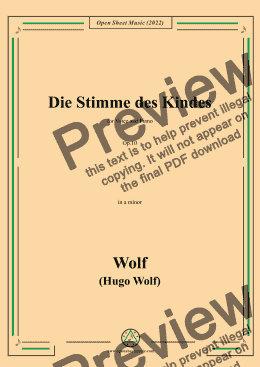 page one of H. Wolf-Die Stimme des Kindes,in a minor,Op.10(IHW 39)