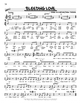 page one of Bleeding Love (Real Book – Melody, Lyrics & Chords)