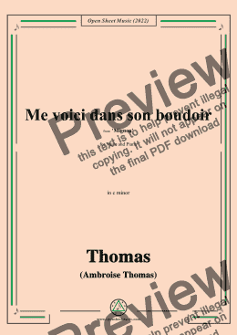 page one of A. Thomas-Me voici dans son boudoir,from Mignon,in c minor,for Voice and Piano