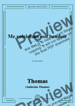 page one of A. Thomas-Me voici dans son boudoir,from Mignon,in f sharp minor,for Voice and Piano