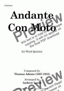 page one of Andante Con Moto