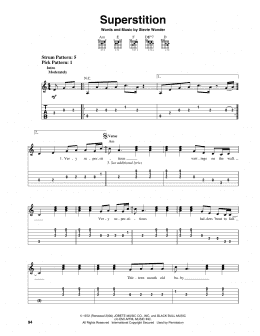 page one of Superstition (Easy Guitar Tab)