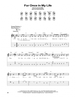 page one of For Once In My Life (Easy Guitar Tab)