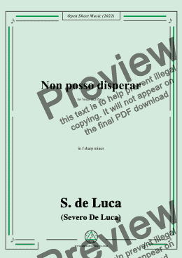 page one of S. de Luca-Non posso disperar,in f sharp minor