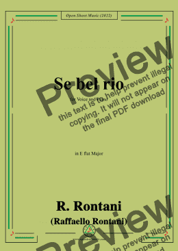 page one of R. Rontani-Se bel rio,in E flat Major