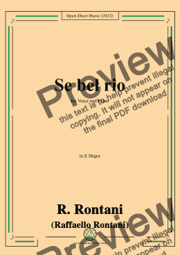 page one of R. Rontani-Se bel rio,in E Major