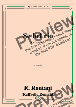 page one of R. Rontani-Se bel rio,in F Major