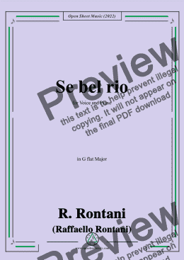 page one of R. Rontani-Se bel rio,in G flat Major