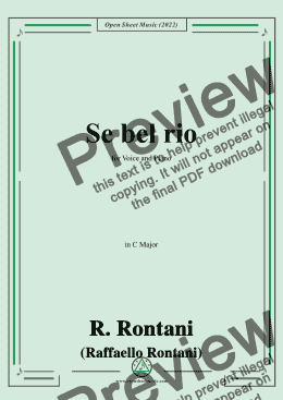 page one of R. Rontani-Se bel rio,in C Major