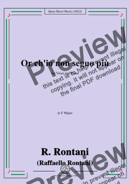 page one of R. Rontani-Or ch'io non seguo più,in F Major