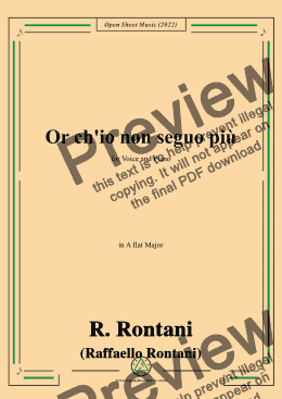 page one of R. Rontani-Or ch'io non seguo più,in A flat Major