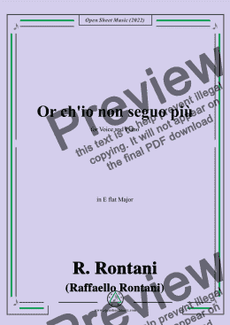 page one of R. Rontani-Or ch'io non seguo più,in E flat Major