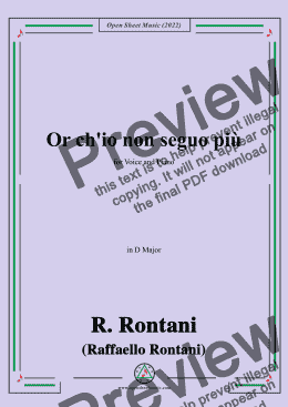 page one of R. Rontani-Or ch'io non seguo più,in D Major