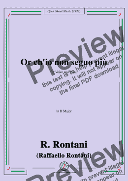page one of R. Rontani-Or ch'io non seguo più,in D Major