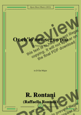 page one of R. Rontani-Or ch'io non seguo più,in D flat Major