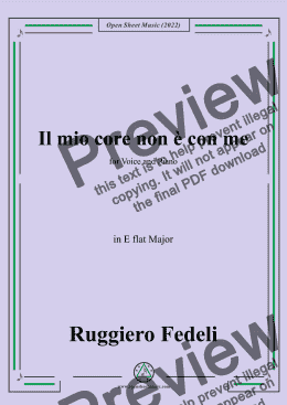 page one of Ruggiero Fedeli-Il mio core non e con me,in E flat Major