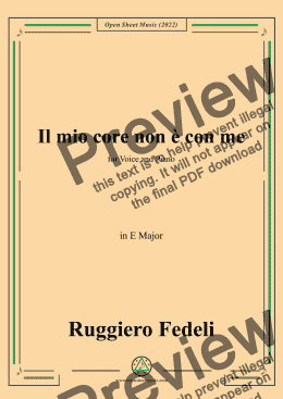 page one of Ruggiero Fedeli-Il mio core non e con me,in E Major