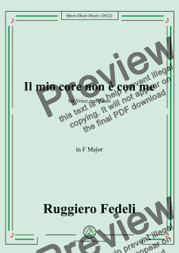 page one of Ruggiero Fedeli-Il mio core non e con me,in F Major