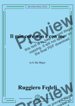 page one of Ruggiero Fedeli-Il mio core non e con me,in G flat Major