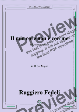 page one of Ruggiero Fedeli-Il mio core non e con me,in D flat Major