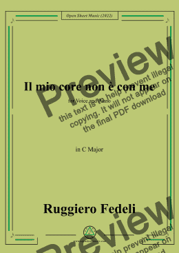 page one of Ruggiero Fedeli-Il mio core non e con me,in C Major