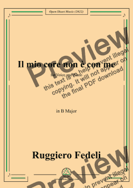 page one of Ruggiero Fedeli-Il mio core non e con me,in B Major