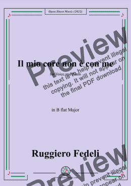 page one of Ruggiero Fedeli-Il mio core non e con me,in B flat Major