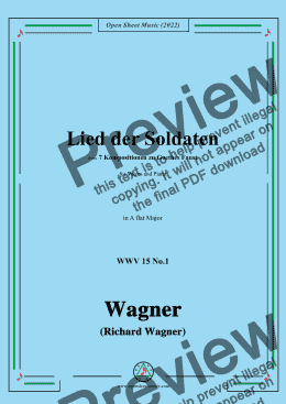 page one of R. Wagner-Lied der Soldaten,in A flat Major,WWV 15 No.1