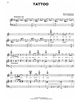 page one of Tattoo (Piano, Vocal & Guitar Chords (Right-Hand Melody))