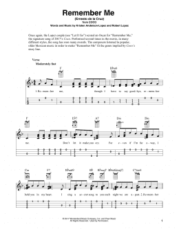 page one of Remember Me (Ernesto de la Cruz) (from Coco) (Easy Ukulele Tab)