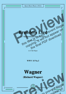 page one of R. Wagner-Branders Lied,WWV 15 No.3,in E flat Major