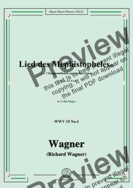 page one of R. Wagner-Lied des Mephistopheles(I),in A flat Major,WWV 15 No.4