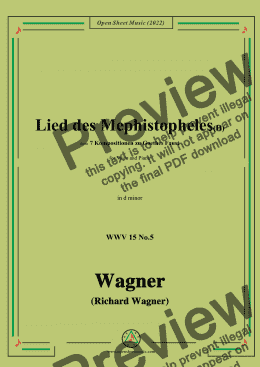 page one of R. Wagner-Lied des Mephistopheles(II),in d minor,WWV 15 No.5